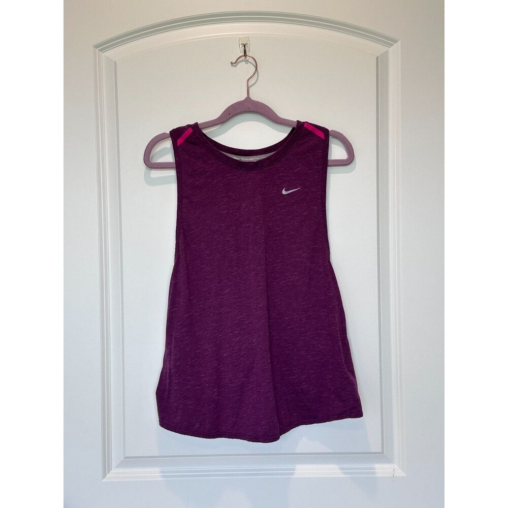 Nike Dri Fit Tank Top Cross Back Purple Size Large